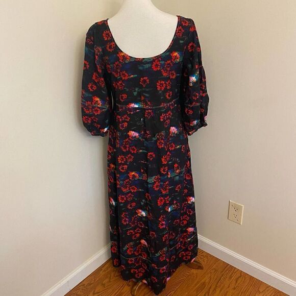 Rachel Comey x Target Black Floral Midi Dress Size 4 - Picture 2 of 4